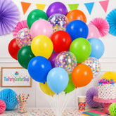 50Pcs Rainbow Balloon Set, 12 Inch Assorted Color Latex Balloons, Birthday Wedding Party Decoration