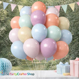 Pastel Retro Latex Balloons, 12 Inch Party Decoration, Blue Purple Green Pink Beige