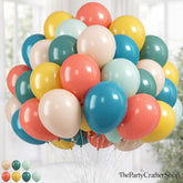 50Pcs Boho Rainbow Balloon Set, Retro Orange Green Yellow Apricot Latex Balloons, Party Decoration