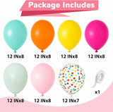Rainbow Confetti Balloons | 12 Inch Multicolor Party Decor Set