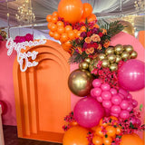Pink Orange Balloon Arch Kit | Hot Pink Gold Confetti Garland for Birthday Baby Shower