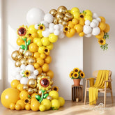 Sunflower Balloon Arch Kit | Yellow, White, Gold Party Decor