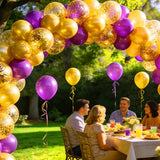 121pc Purple Gold Balloon Arch Kit | Birthday Graduation Wedding Anniversary Party Decorations