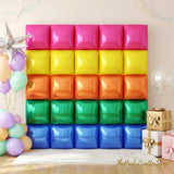 Rainbow Square Foil Balloon Wall Kit | 19 Inch Arch Backdrop for Parties