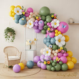 Daisy Wildflower Balloon Arch Kit | Sage Green, Purple, Yellow, Pink Balloons (Baby Shower Birthday)