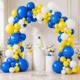 Blue Yellow Balloon Arch Kit | Royal Blue White Party Decor