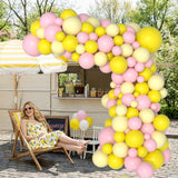 Pastel Lemon Balloon Arch Kit | Pink Yellow Garland for Birthday, Baby Shower, Wedding