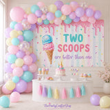 Two Scoops Ice Cream Balloon Arch Kit | Twins Baby Shower, Birthday Backdrop