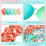 Tropical Balloon Arch Kit | Coral, Teal, Rose Gold Luau Party Decor