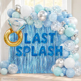 Last Splash Bachelorette Party Decor | Silver Blue Balloon Arch, Diamond Ring Balloon