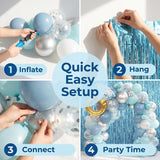 Last Splash Bachelorette Party Decor | Silver Blue Balloon Arch, Diamond Ring Balloon