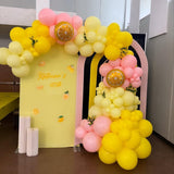 Pink Yellow Lemon Balloon Arch Garland Kit | Citrus Baby Shower Birthday Party Decor