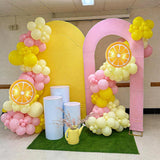 Pink Yellow Lemon Balloon Arch Garland Kit | Citrus Baby Shower Birthday Party Decor