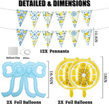 Blue Lemonade Balloon Arch Kit | Lemon, Bow Foil Balloons, Banner (Baby Shower, Birthday)