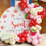 Strawberry Balloon Arch Kit | Red Pink Daisy Garland for Berry First Birthday Party Decor