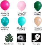 140pc Tropical Balloon Arch Kit | Hawaiian Flamingo Luau Birthday Beach Summer Party Decorations