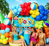 Pool Party Balloon Arch Kit | Tropical Summer Garland, Beach Ball Backdrop