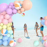 Pastel Beach Balloon Arch Kit | Macaron Pink Pool Garland, Beach Ball Accents