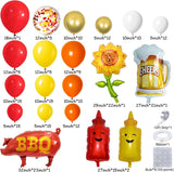 BBQ Baby Shower Balloon Arch Garland Kit | Pig, Beer Mug, Sunflower Balloons