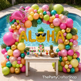Hawaiian Luau Balloon Arch Kit | Tropical Flamingo Birthday Party Decor