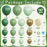 Sage Green Balloon Arch Kit | Olive Gold Garland for Birthday, Wedding, Baby Shower