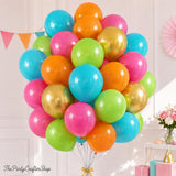 Tropical Balloon Set | Hot Pink, Orange, Teal, Green, Gold Party Balloons