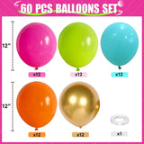Tropical Balloon Set | Hot Pink, Orange, Teal, Green, Gold Party Balloons