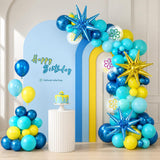 Underwater Birthday Balloon Arch Kit | Blue Yellow Star Party Decor