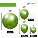Metallic Green Balloon Arch Kit | 85pc Party Decor Set