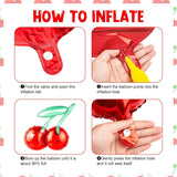 Cherry Balloon Set | Red Fruit Foil Latex Party Decor