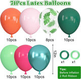 Tropical Balloon Arch Kit, Hot Pink Green Palm Leaf Balloons, Luau Party Decor