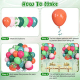 Tropical Balloon Arch Kit, Hot Pink Green Palm Leaf Balloons, Luau Party Decor