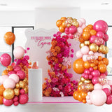 Pink Orange Gold Balloon Arch Kit, Confetti Garland for Birthday, Baby Shower, Wedding Decor