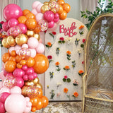 Pink Orange Gold Balloon Arch Kit, Confetti Garland for Birthday, Baby Shower, Wedding Decor