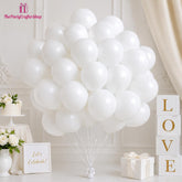 100pc White Latex Balloons, 12 Inch Party Decor (Air or Helium Filled)