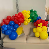 Red Yellow Blue Carnival Balloon Kit, Matte Primary Colors, Confetti Balloons, Kids Birthday Decor