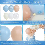 Ocean Baby Shower Balloon Arch, Pastel Seashell Party Decor