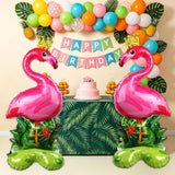Giant Pink Flamingo Mylar Balloons, Tropical Luau Party Decor (Set of 2)