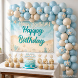 Coastal Beach Birthday Party Kit, Balloon Arch, Starfish, Shell Decorations