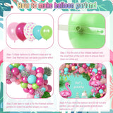Flamingo Balloon Garland Kit, Tropical Luau Party Arch with Palm Leaves