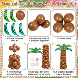 Tropical Luau Balloon Arch Kit | Hawaiian Garland with Flamingo, Palm Tree, Aloha Balloons