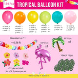 Tropical Balloon Arch Kit | Flamingo, Palm Leaves, Hawaiian Luau Party Decor