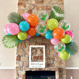 Tropical Balloon Kit | Teal, Orange, Hot Pink Palm Leaf Party Decor