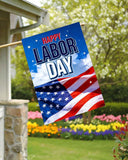 Happy Labor Day USA Flag, Double Sided Polyester Yard Decor