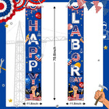 Patriotic Labor Day Door Banner, American Holiday Porch Decor