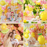 Lemon Balloon Garland Kit | Yellow Pink Arch Decor | Summer Celebration