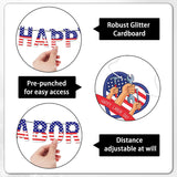 Patriotic Labor Day Decorations Set, American Flag Banner, Hanging Swirls, Honeycomb Decor