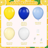 Blue Yellow Lemon Balloon Garland Kit | Citrus Party Arch Decor