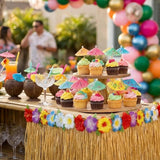 Tropical Balloon Arch Kit | Hawaiian Luau Garland, Umbrella Toppers, Summer Party Decor