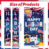 Labor Day Door Banner Set, Patriotic Worker Tools, American Flag Decor (3pc)